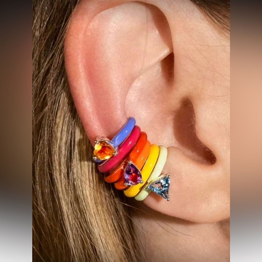 Gemstone cuff earrings M1371